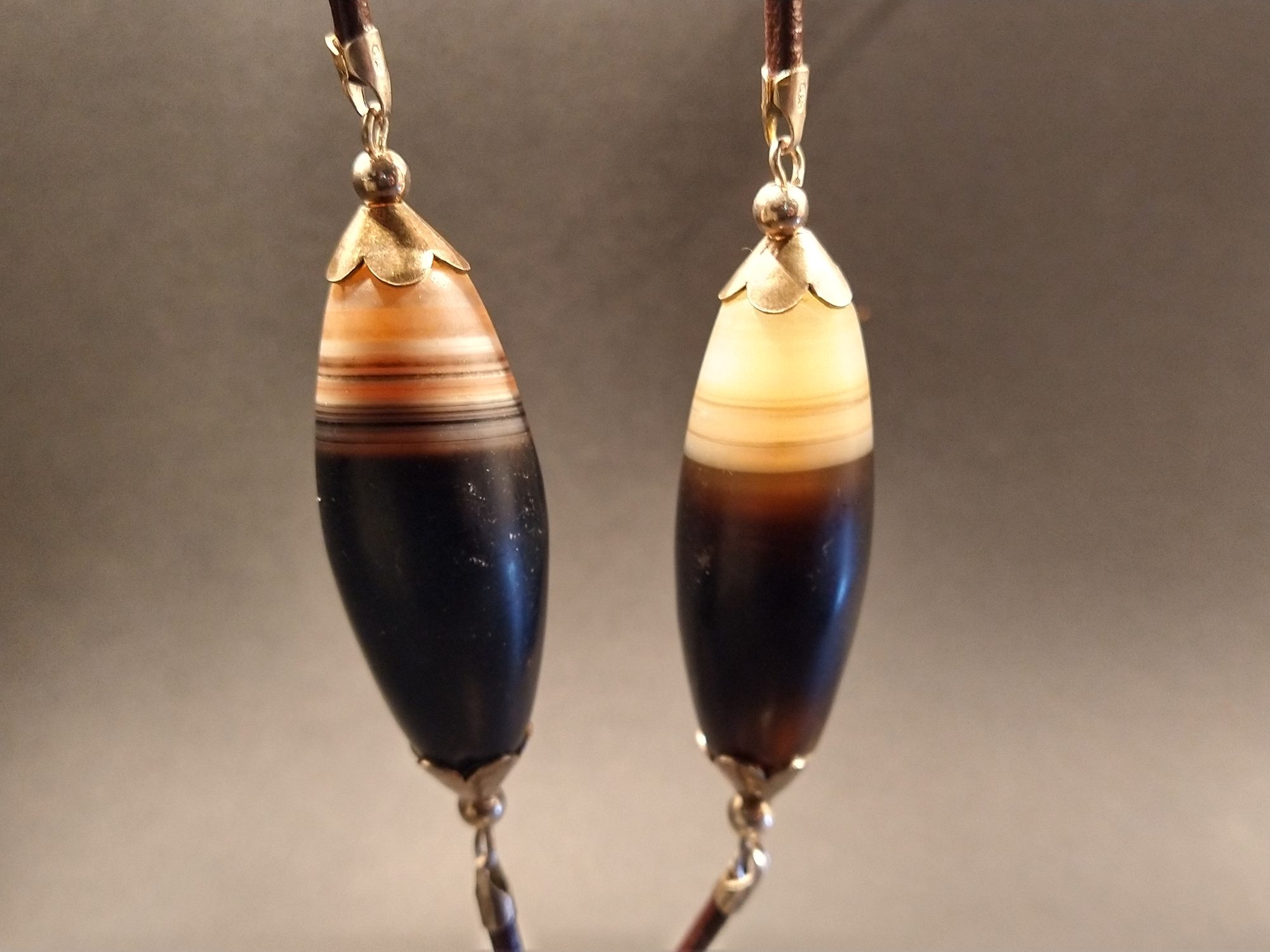 Elegant antique Suleiman agate necklace handmade with sterling silver – view 7