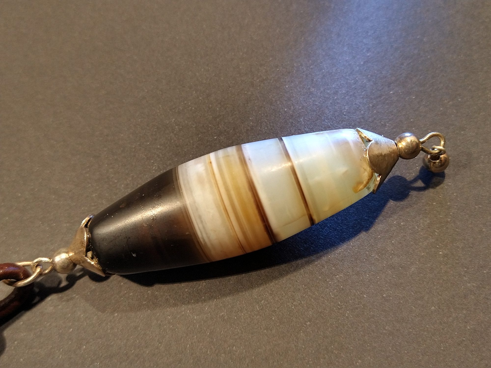 Elegant antique Suleiman agate necklace handmade with sterling silver – view 9