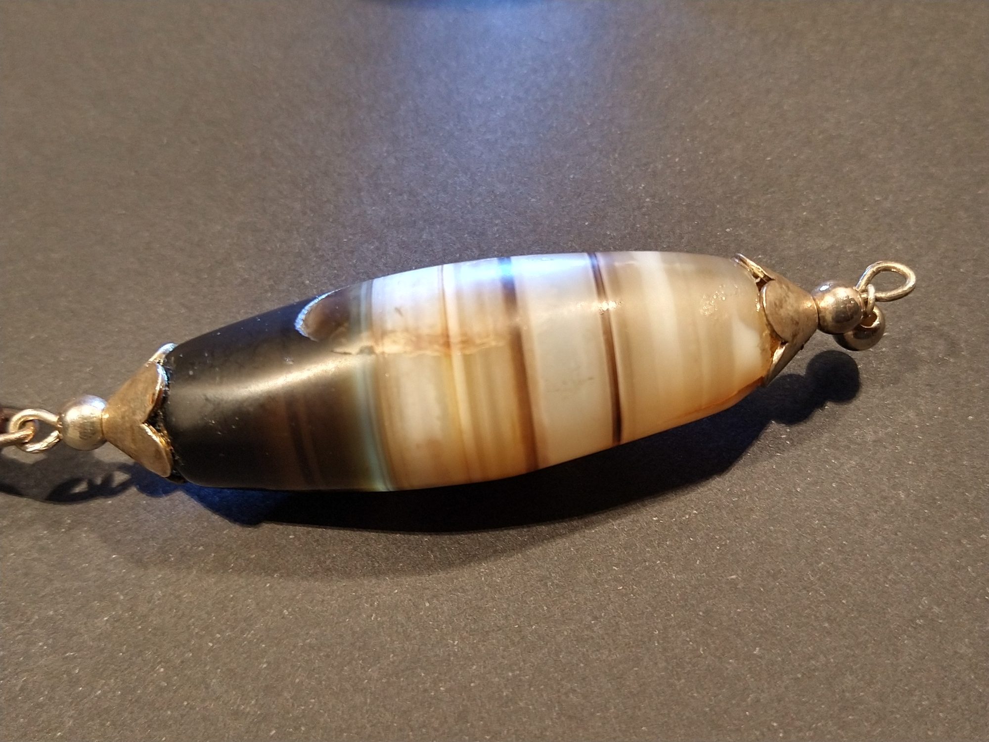 Elegant antique Suleiman agate necklace handmade with sterling silver – view 10