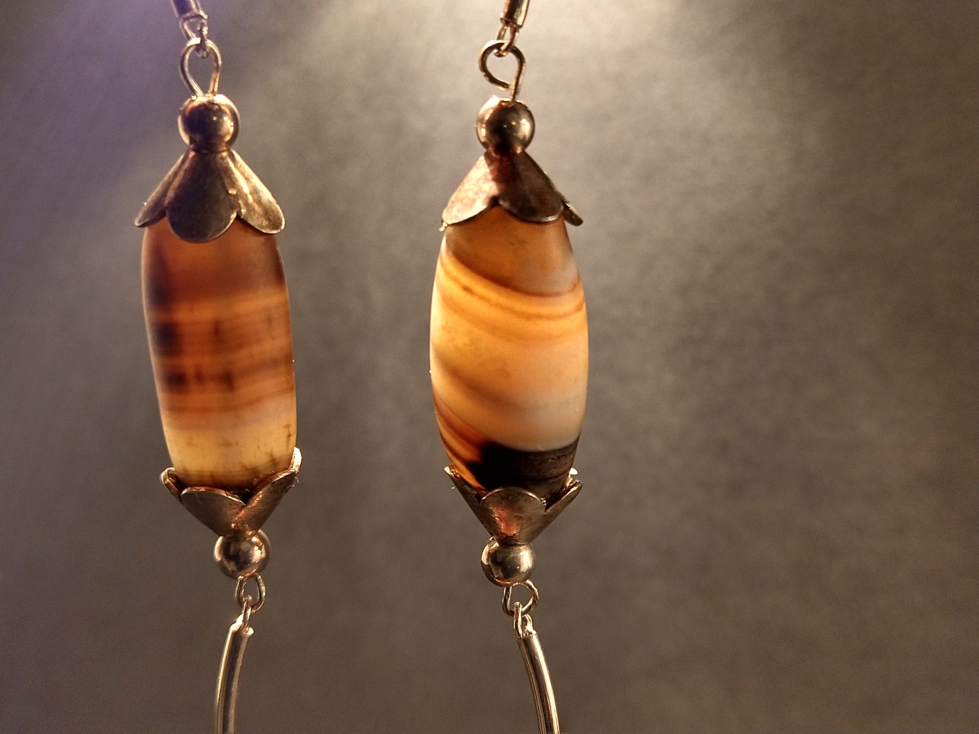 Long Suleiman agate and carnelian necklace handmade with sterling silver – view 6