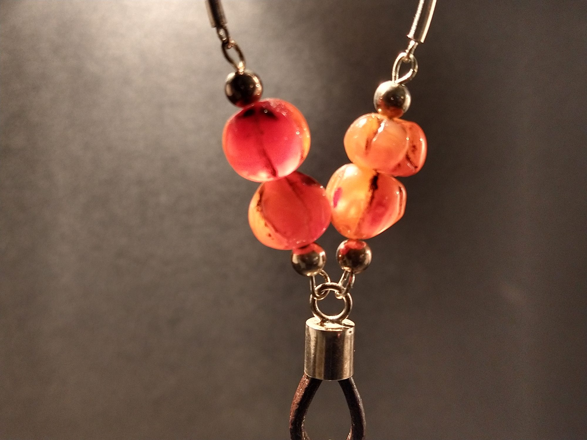 Long Suleiman agate and carnelian necklace handmade with sterling silver – view 7